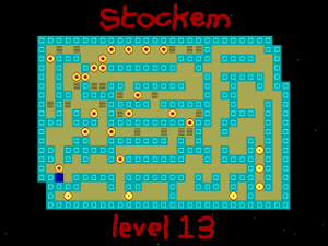 Screenshot of Stockem, a Sokoban clone